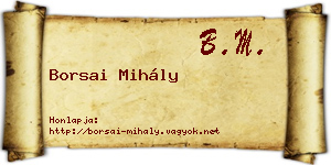 Borsai Mihály névjegykártya