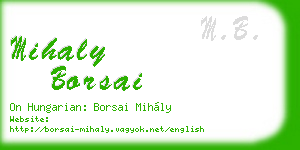 mihaly borsai business card